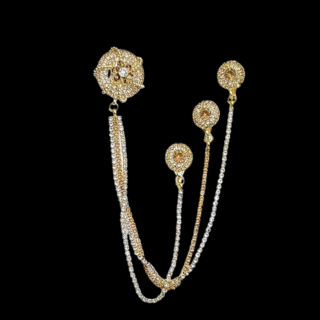 Round Pearl Brooch For Men & Women 1.3