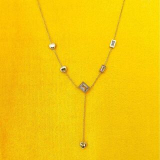 Antique Cube Ad Gold Plated Stainless Steel Luxury Anti Tarnish Chain For Girls (SG20172)