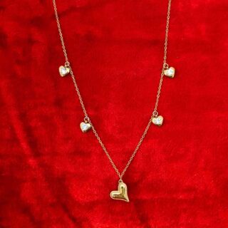 Aqua Heart Gold Plated Stainless Steel Luxury Anti Tarnish Chain For Girls (SG20135)