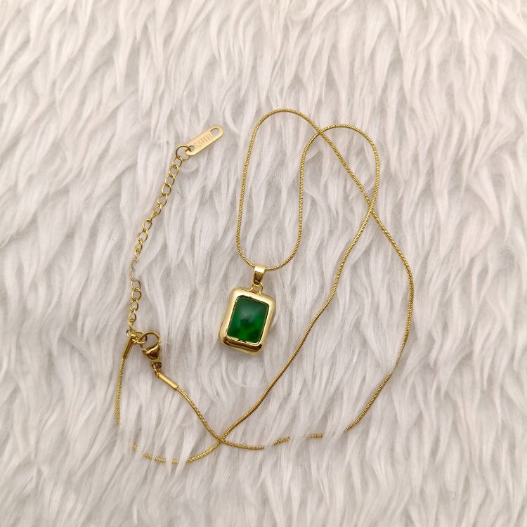 Green Gold Plated Stainless Steel Luxury Anti Tarnish Chain For Girls (SG20100) - Image 2