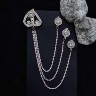 Stone Golden Brooch For Men & Women 1.3