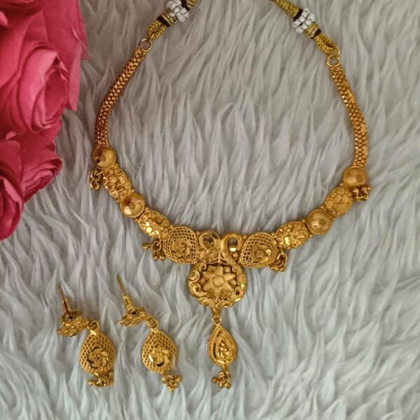 Gold Plated Necklace With Matt Polish (SG30456) - Image 2