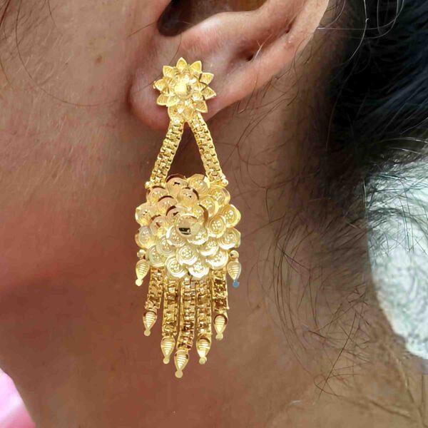 Forming Gold Flower Pattern Lightweight Earrings Combo For Women And Girls(SG25175) - Image 6
