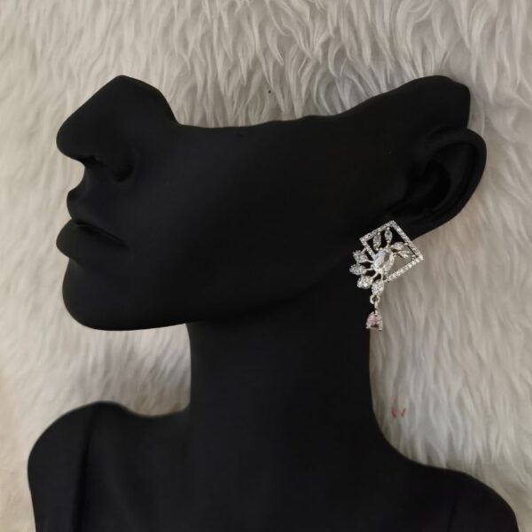 Antique Aqua American Diamond Pendant With Matching Earrings (SG4003) - Image 3