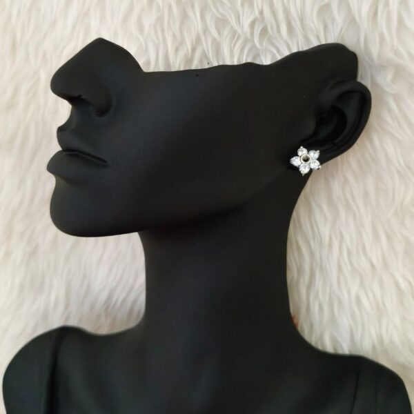 Crystal Flower Regular American Diamond Pendant With Matching Earrings(SG5055) - Image 3