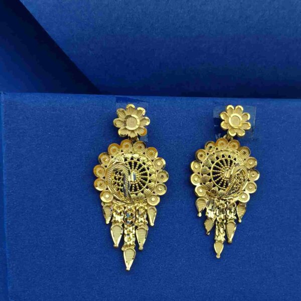 Gold Plated Antique Long Rani Haar With Matching Earrings (SG251365) - Image 2