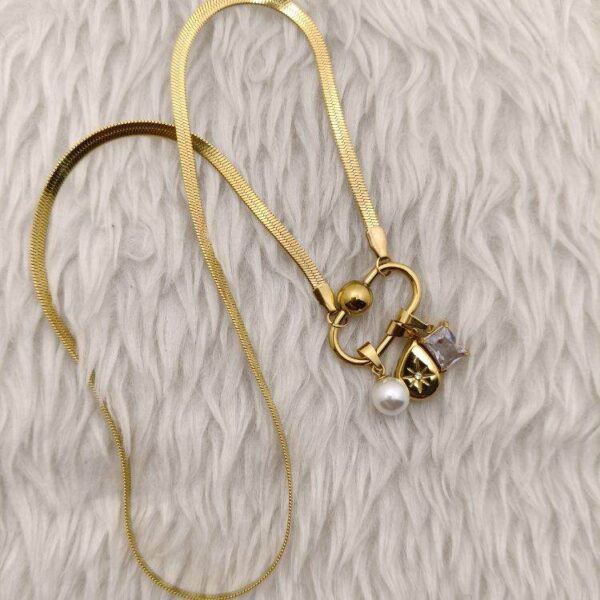 Gold Plated Stainless Steel Luxury Anti Tarnish Chain For Girls (SG20170) - Image 2
