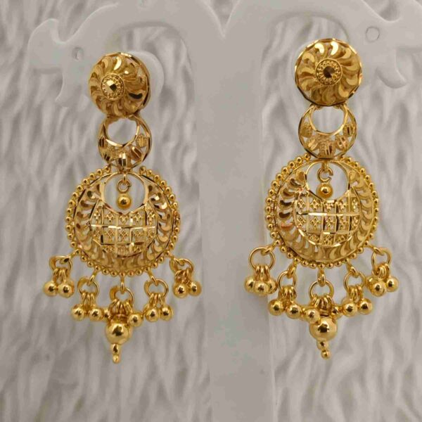 Real Gold Plated 3-Layer Necklace Set With Matching Earrings – Chatai Design(SG251645) - Image 3