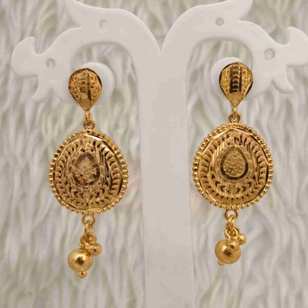 Real Gold Plated Oval Necklace Set With Matching Earrings (SG25840) - Image 3
