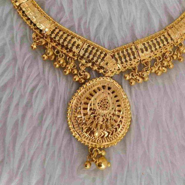 Real Gold Plated Oval Necklace Set With Matching Earrings (SG25840) - Image 2