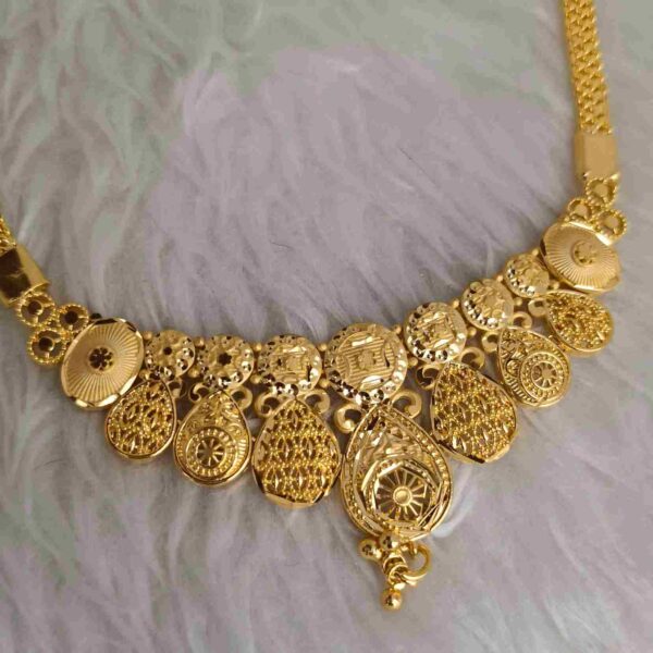 Real Gold Plated Small Necklace Set With Matching Earrings For Women(SG25595) - Image 2