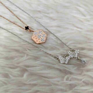Rose Gold And Silver Anti Tarnish Chain Combo Set (SG91520)