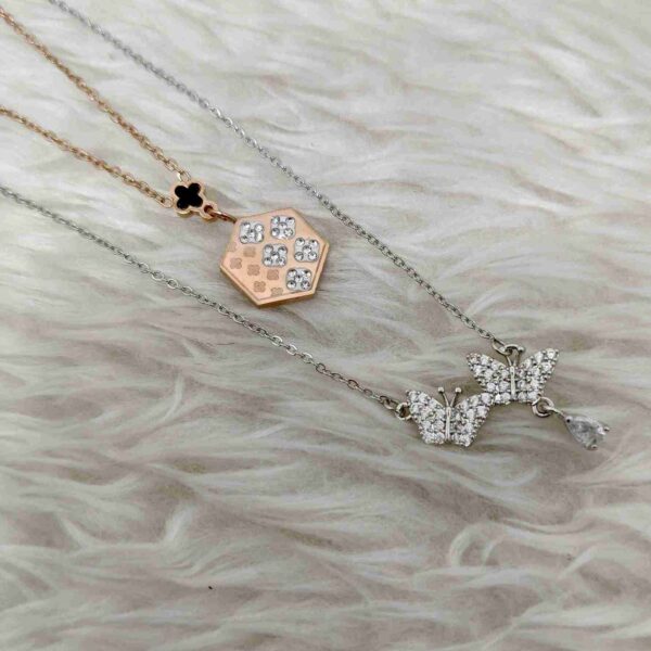 Rose Gold And Silver Anti Tarnish Chain Combo Set (SG91520)