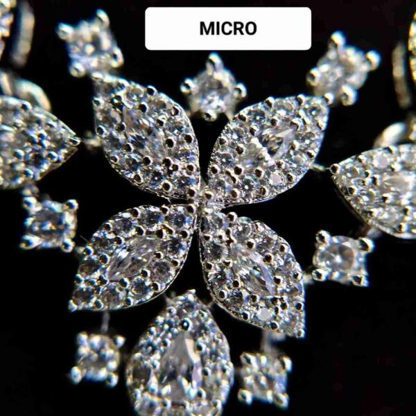 Silver Flower Design Micro American Diamond Necklace Set (SG2031) - Image 5