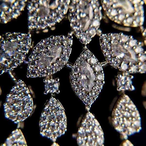 Silver LuxDrop Designer American Diamond Necklace Set (SG2005) - Image 4