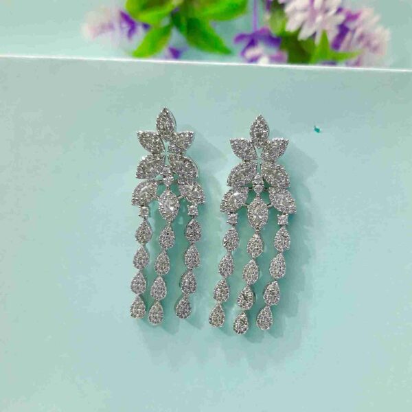Silver LuxDrop Designer American Diamond Necklace Set (SG2005) - Image 3