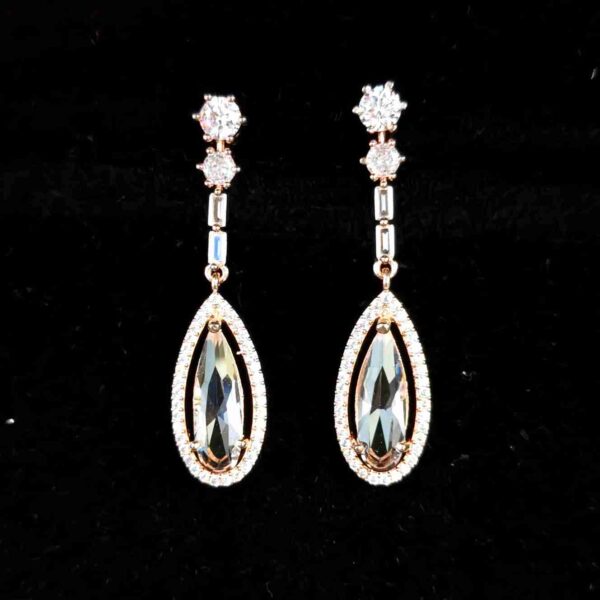 Natural White American Diamond Slick Necklace Set With Matching Earrings (SG40224) - Image 4