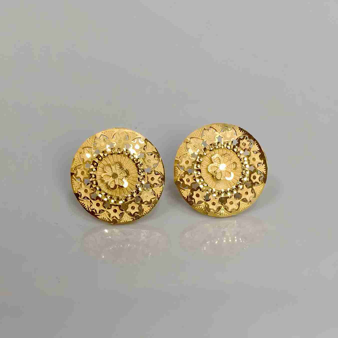 Flower Design Forming Gold Long Chain Necklace Set with Matching Earrings (SG25720) 2 Flower Design Forming Gold Long Chain Necklace Set with Matching Earrings (SG25720) - Image 2