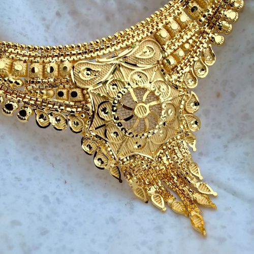 Suryakanti Forming Gold Necklace Set with Matching Earrings (SG25568) 3 Suryakanti Forming Gold Necklace Set with Matching Earrings (SG25568) - Image 3